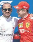  ?? FOTO: DPA ?? Lewis Hamilton (links) und Sebastian Vettel können vermutlich ab Juli um den WM-Titel kämpfen.