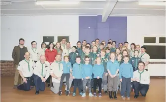  ??  ?? MP Bridget Phillipson with leaders and members of 1st Herrington Scouts.