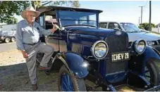  ??  ?? Alwyn Chalk from Warwick with his 1928 Chevy.