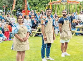  ?? ?? Finalists Syabira, Abdul and Sandro hope to scoop this year’s Bake Off prize