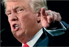  ?? REUTERS ?? Donald Trump may be the epitome of the ‘‘angry white male’’, but he could also be responsibl­e for them losing their political position if he fails to win the presidency.