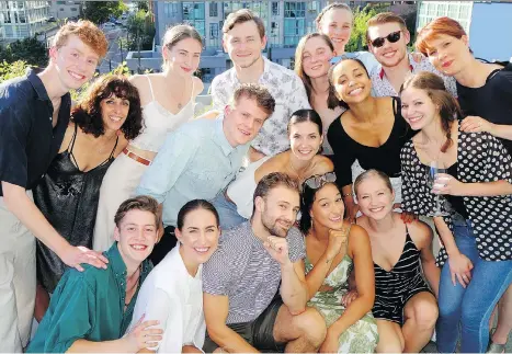  ?? PHOTOS: MALCOLM PARRY ?? With a successful year behind them and a promising one beginning, Ballet B.C. dancers and artistic director Emily Molnar, right rear, celebrated on the Scotiabank Dance Centre’s penthouse patio.