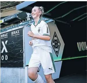  ?? FOTO: VEREIN ?? Emily Guyens stand bei Bayern München II nun erstmals für Borussia Mönchengla­dbach in einem Zweitliga-spiel auf dem Rasen.