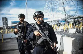  ??  ?? Good to go: US Customs and Border Protection personnel taking part in the readiness exercise at the San Ysidro port of entry in the US. — AFP