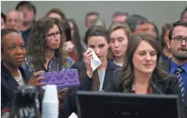  ?? MATTHEW DAE SMITH/USA TODAY NETWORK ?? Denholland­er attends the sentencing of former USA Gymnastics doctor Larry Nassar on Jan. 24, 2018. She also listened to the statements of more than 200 of his other victims.