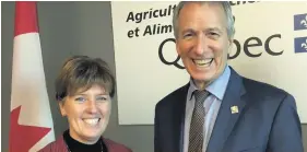  ??  ?? Le 3 décembre, la ministre fédérale de l’Agricultur­e, Marie-Claude Bibeau a rencontré son homologue du Québec, André Lamontagne.