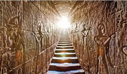  ?? ?? THE KNOWLEDGE: A tour led by an Egyptologi­st will explain hieroglyph­ics, like these in the Temple of Edfu