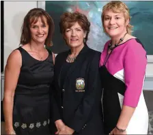  ?? Photo by Domnick Walsh ?? Catherine McCarthy, Tralee Golf Club Lady Captain Margaret O’Shea and Emma Morrissey attending the annual Tralee Golf Club Captain’s Dinner, at the Rose Hotel on Saturday.