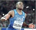  ??  ?? Sprint Christian Coleman, 22 anni, americano di Atlanta, argento mondiale nei 100 metri