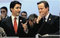 ??  ?? Canada's PM Justin Trudeau with David Cameron