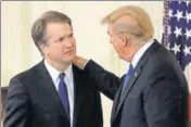  ?? AP ?? Donald Trump (right) with Brett Kavanaugh.