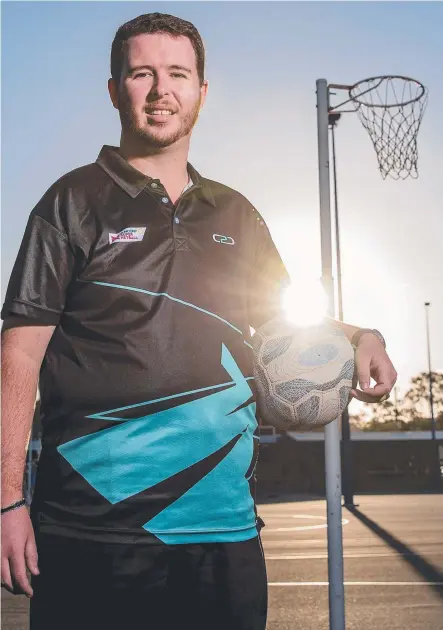  ?? Picture: JERAD WILLIAMS ?? Robina's Zac Dawes, a bench manager for Suncorp Super Netball this season, worked at the Coast Games.
