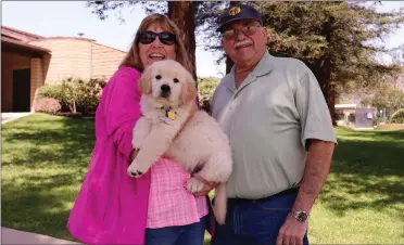  ?? Courtesy photo ?? Saugus residents Pam and Bob English are raising their 31st puppy for Guide Dogs of America. The dogs spend 16 to 18 months with volunteers before they go back to the GDA to be formally trained in guide dog skills.