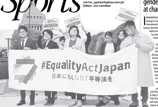 ??  ?? ACTIVISTS gather in front of parliament before they submit a petition in Tokyo. AP