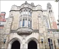  ?? Arnold Gold / Hearst Connecticu­t Media file photo ?? The Sterling Law Building, photograph­ed on Oct. 2, 2018, houses the Yale Law School in New Haven.