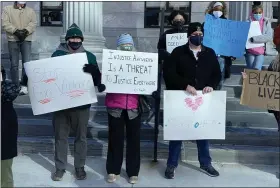  ?? CARL HESSLER JR. - MEDIANEWS GROUP ?? Honoring the legacy of Dr. Martin Luther King Jr., young people and their allies marched for justice and equality and expressed their hopes for change during a peaceful day of service in the county’s seat.