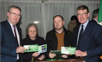  ??  ?? Sheila and Patrick Noonan, Charlevill­e with Michael Moynihan, T.D. and Cllr Ian Doyle at the launch of his campaign for re-election to Cork County Council.