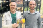  ?? Picture: GILLIAN McAINSH ?? WARM WELCOME: Primavera manager Armand Greyling, right, welcomes guest Wesley Swanepoel to the launch of the new Baywest restaurant last Thursday