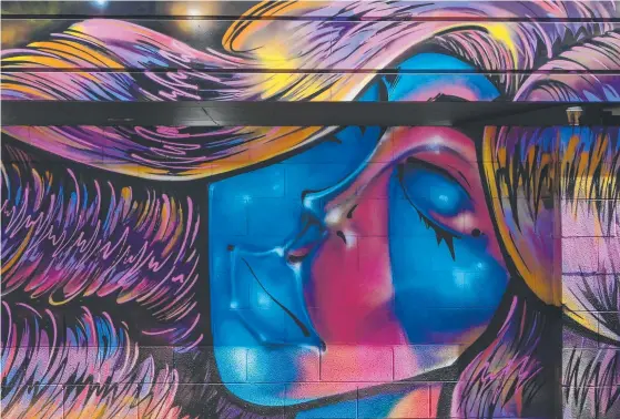  ?? Picture: GLENN CAMPBELL ?? The Darwin Street Art Festival will return this year with images to rival Taylor Smith's work in Austin Lane