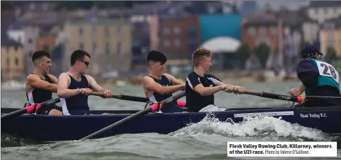  ?? Photo by Valerie O’Sullivan. ?? Flesk Valley Rowing Club, Killarney, winners of the U21 race.