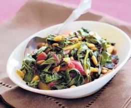  ?? BEN FINK/TNS ?? Swiss chard stems add a dash of color to your dish.