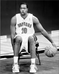  ?? PETER POWER/TORONTO STAR ?? Alvin Williams sits, something he did a lot of last season, while waiting for pictures to be taken yesterday at Raptors’ media day.