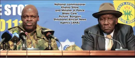  ?? ?? National commission­er
Khehla Sitole and Minister of Police
Bheki Cele. Picture: Bongani Shilubane/african News
Agency (ANA)