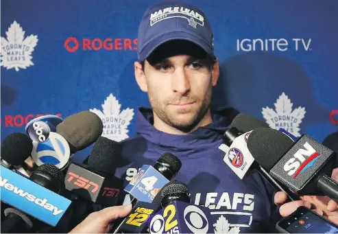  ?? BRUCE BENNETT / GETTY IMAGES ?? “I’m going to go out there and control what I can control,” Toronto’s John Tavares says of a likely frosty reception from Isles fans in Uniondale.