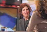  ?? Rob Kim/Getty Images/TNS ?? Cleveland Federal Reserve President Loretta Mester (left) talks with host Maria Bartiromo during a segment of “Mornings with Maria” on The Fox Business Network.