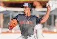  ?? Shelly Valenzuela/San Jose Giants ?? UConn product Reggie Crawford, a first-round draft pick last summer by San Francisco, has a 1.13 ERA in High-A Eugene in the Giants’ system.