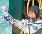  ?? POOL PHOTO BY SHAMIL ZHUMATOV ?? NASA astronaut Anne McClain boards the Soyuz MS-11 spacecraft Dec. 3, 2018.