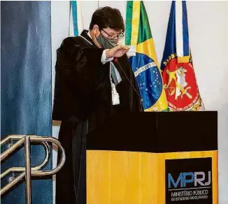  ?? Divulgação MP-RJ ?? O promotor Luciano Mattos toma posse como procurador-geral de Justiça do Rio