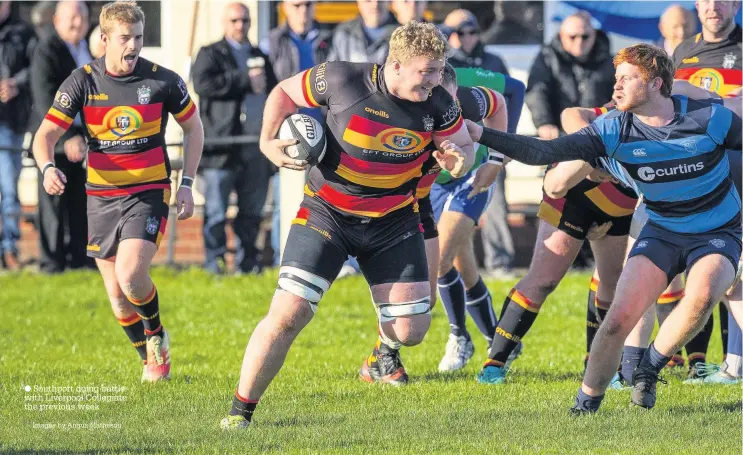  ?? Images by Angus Matheson ?? Southport doing battle with Liverpool Collegiate the previous week