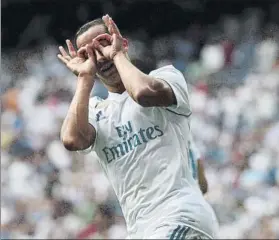  ?? FOTO: EFE ?? Lucas Vázquez celebró su gol haciendo un gesto con las manos y luego criticó al árbitro