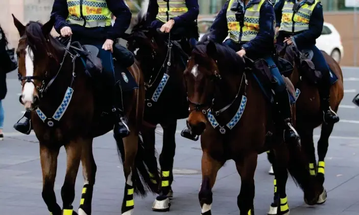  ?? Photograph: Speed Media/REX/Shuttersto­ck ?? NSW police will bring in more than 100 officers, including mounted police, to patrol south-west Sydney’s lockdown.