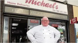  ??  ?? Fed-up George Forsyth at the door of his Aikenhead Road chip shop