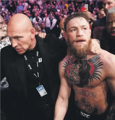  ?? AP ?? Conor McGregor left on a losing note when he squared up against Khabib Nurmagomed­ov in August 2018