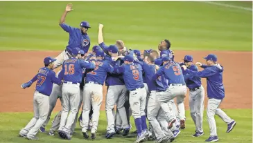  ?? CHARLES LECLAIRE, USA TODAY SPORTS ?? Seven other teams, including the Indians, Nationals and Dodgers, hope to celebrate at the end of the World Series like the Cubs did in 2016.