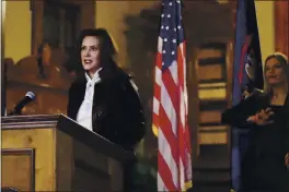  ?? MICHIGAN OFFICE OF THE GOVERNOR ?? Michigan Gov. Gretchen Whitmer addresses the state during a speech in Lansing, Mich., on Thursday.