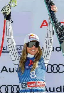  ?? FOTO REUTERS ?? Úsměv. Ester Ledecká včera po dvou letech zase vyhrála na lyžích.