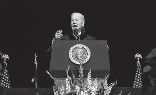  ?? Tom Brenner / New York Times ?? President Joe Biden speaks Friday during the commenceme­nt at South Carolina State University. He said his administra­tion has invested billions in HBCUs and billions more would be delivered.