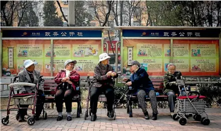  ?? AP ?? China’s aging population may see an end to strict laws on family sizes.