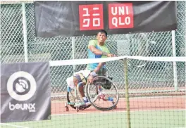  ??  ?? R.A.L.S Ranaweera in action during the men’s doubles final.