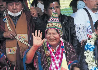  ?? Ap ?? Morales, en Villazón, una de las paradas de la caravana del retorno