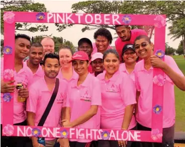  ?? ?? Families and friends who took part in the Pink Walk in 2018 at My Suva Park.