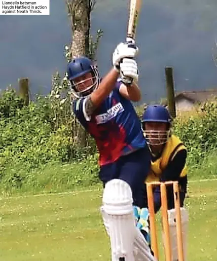  ?? ?? Llandeilo batsman Haydn Hatfield in action against Neath Thirds.