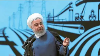  ?? AP ?? President Hassan Rouhani speaks in a conference in Tehran, Iran. He says he is willing to meet US President Donald Trump.