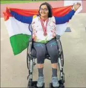  ?? FACEBOOK ?? Ekta Bhyan after winning gold in Jakarta on Tuesday.