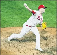  ?? MATT SLOCUM — THE ASSOCIATED PRESS ?? Philadelph­ia Phillies’ David Phelps pitches during the seventh inning of a baseball game against the Washington Nationals, Wednesday, Sept. 2, 2020, in Philadelph­ia.