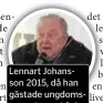  ??  ?? Lennart Johansson 2015, då han gästade ungdomstur­neringen i Solna som är döpt efter honom själv.